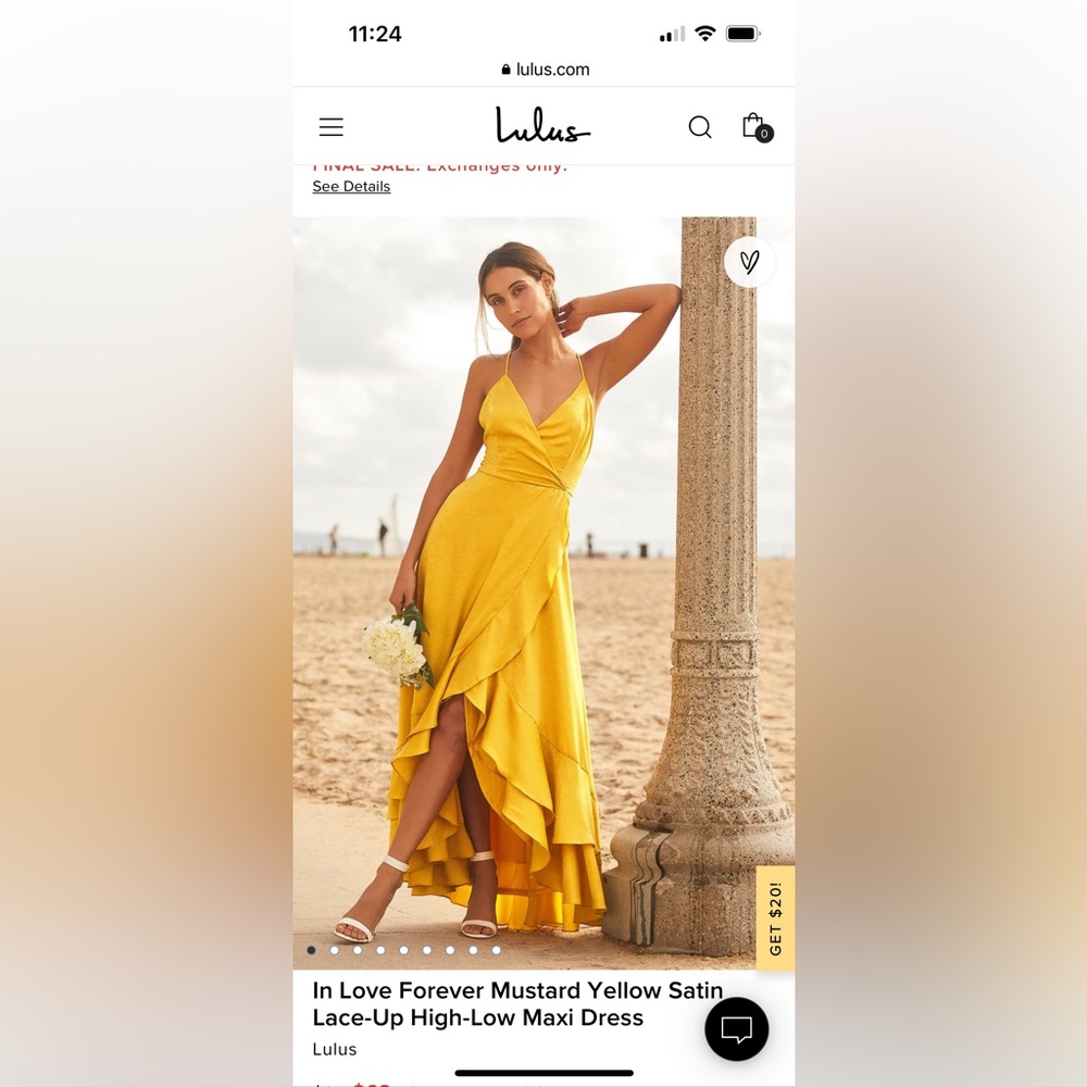 Large Mustard Yellow Lulus Dress